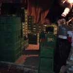Packstation dann am Abend mit ca. 140 Kisten